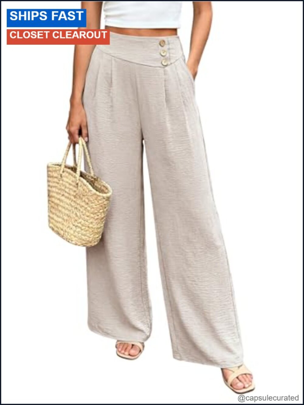 Wide Leg Palazzo Pants for Women Casual Summer Flowy Lounge Trousers
